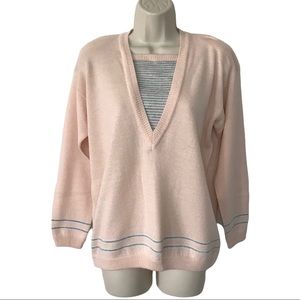 Vintage Pink 80s 3/4 Sleeve Sweater
